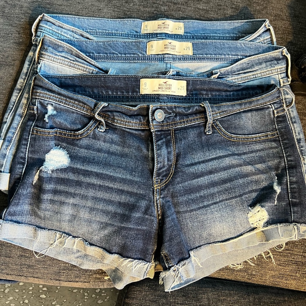 Hollister Jean Shorts Size 9 Long Inseam